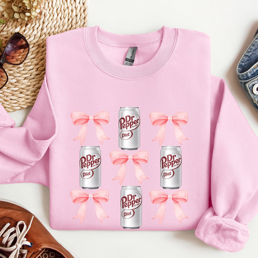 Diet Dr Pepper Soft Drink Coquette Preppy Soda Pop Bows Lifestyle Edition Sweatshirt