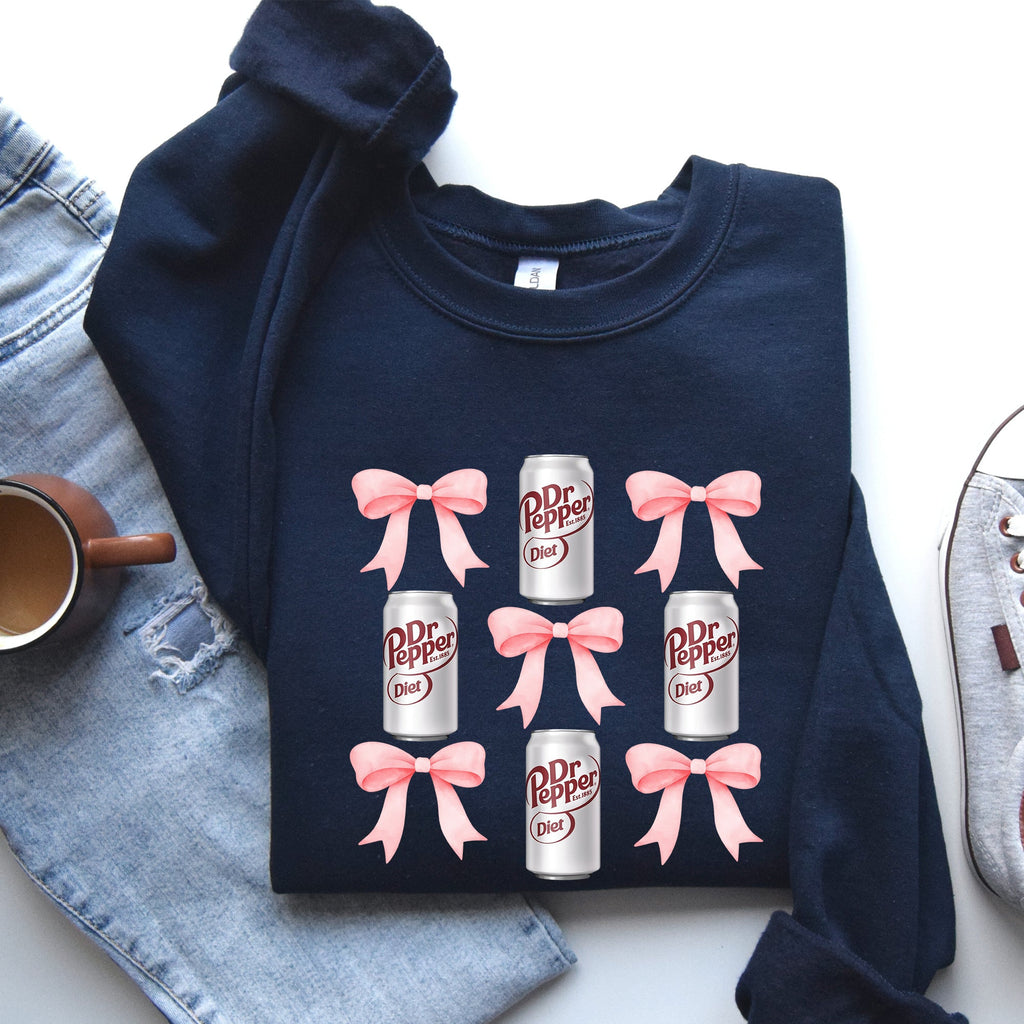 Diet Dr Pepper Soft Drink Coquette Preppy Soda Pop Bows Lifestyle Edition Sweatshirt