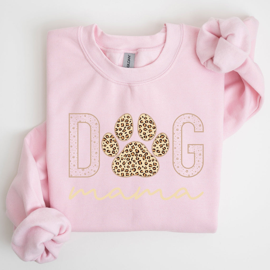 Dog Mama Leopard Print Cozy Comfort Fit Ultra Soft Cotton Blend Premium Sweatshirt