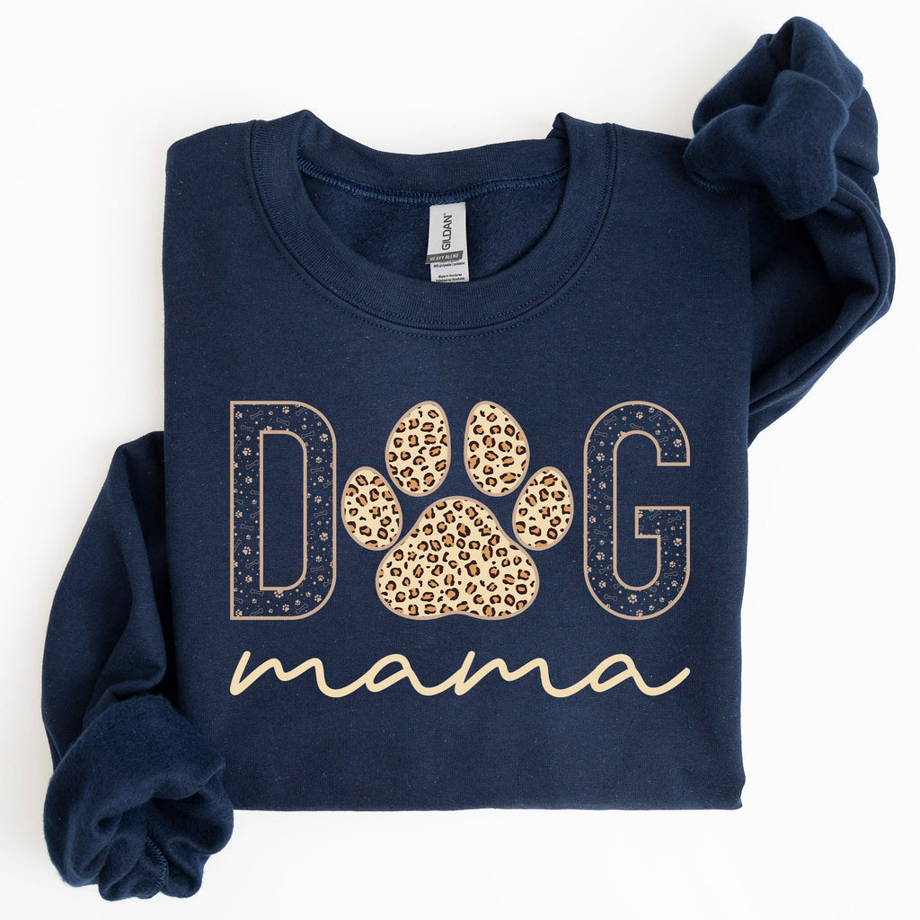Dog Mama Leopard Print Cozy Comfort Fit Ultra Soft Cotton Blend Premium Sweatshirt