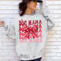 Dog Mama Ribbon Valentines Day Love Hearts Cozy Fleece Knit Warm Casual Everyday Wear Sweatshirt