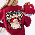 Don't Stop Believin' Santa Christmas Checkered Vintage Inspired Retro Sweatshirt