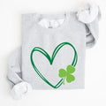 Double Heart And Shamrock St Patrick's Day Celebration Graphic Artwork Sweatshirt