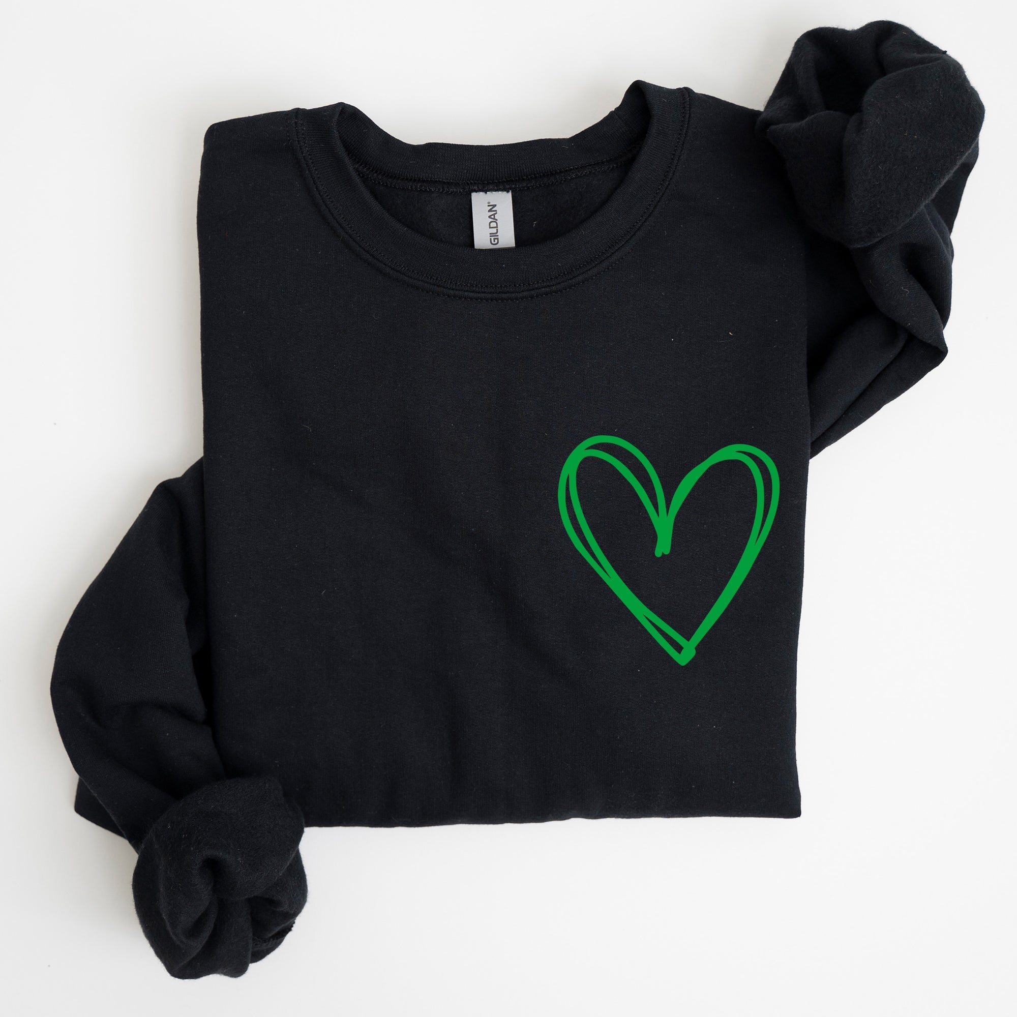 Double Heart Pocket Print St Patrick's Day Celebration Seasonal Cozy Soft Sweatshirt