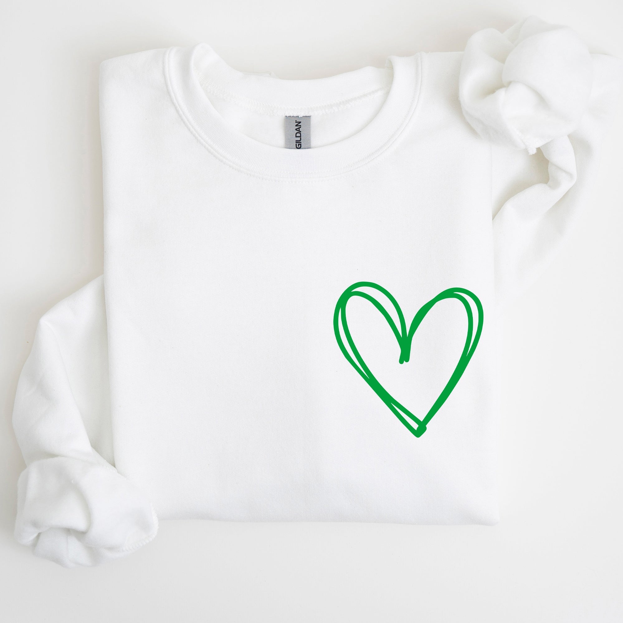 Double Heart Pocket Print St Patrick's Day Celebration Seasonal Cozy Soft Sweatshirt