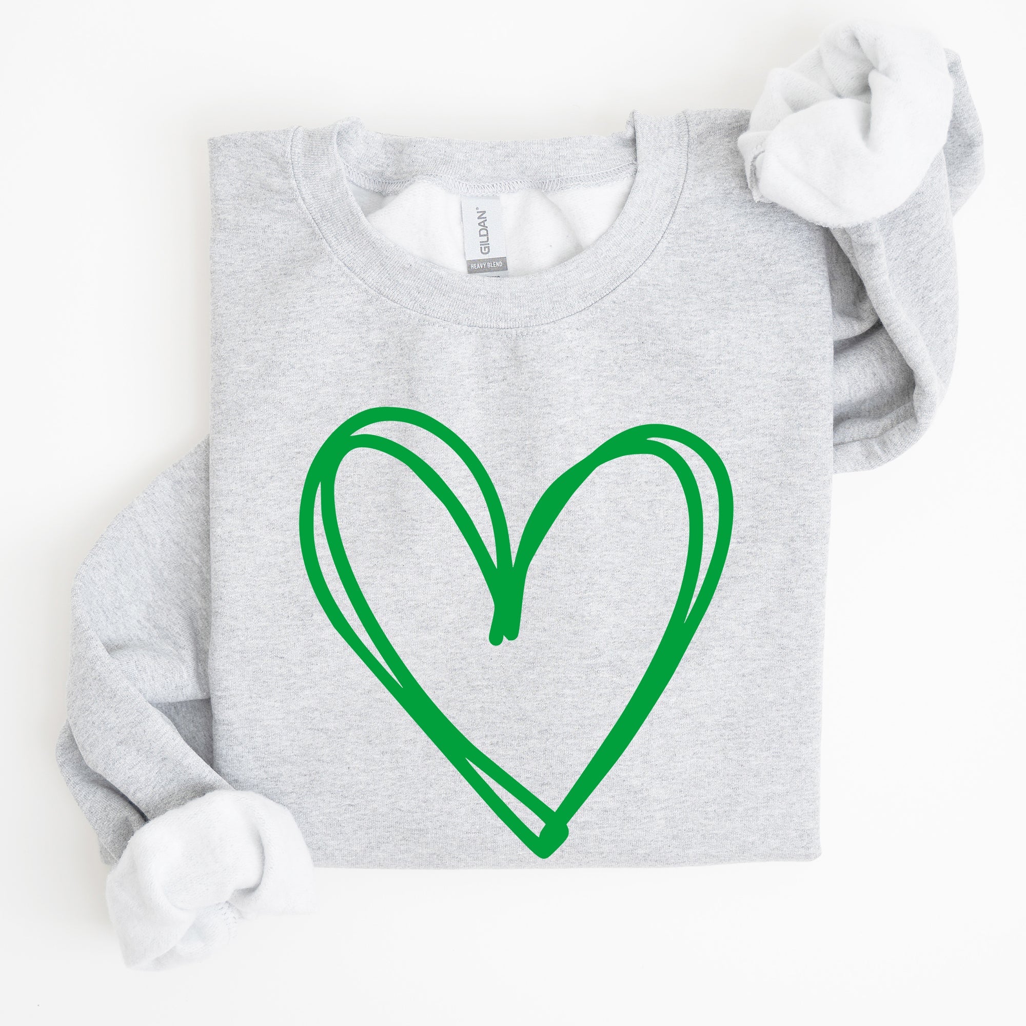 Double Heart St Patrick's Day Graphic Cozy Fleece Edition Premium Heathered Warm Sweatshirt