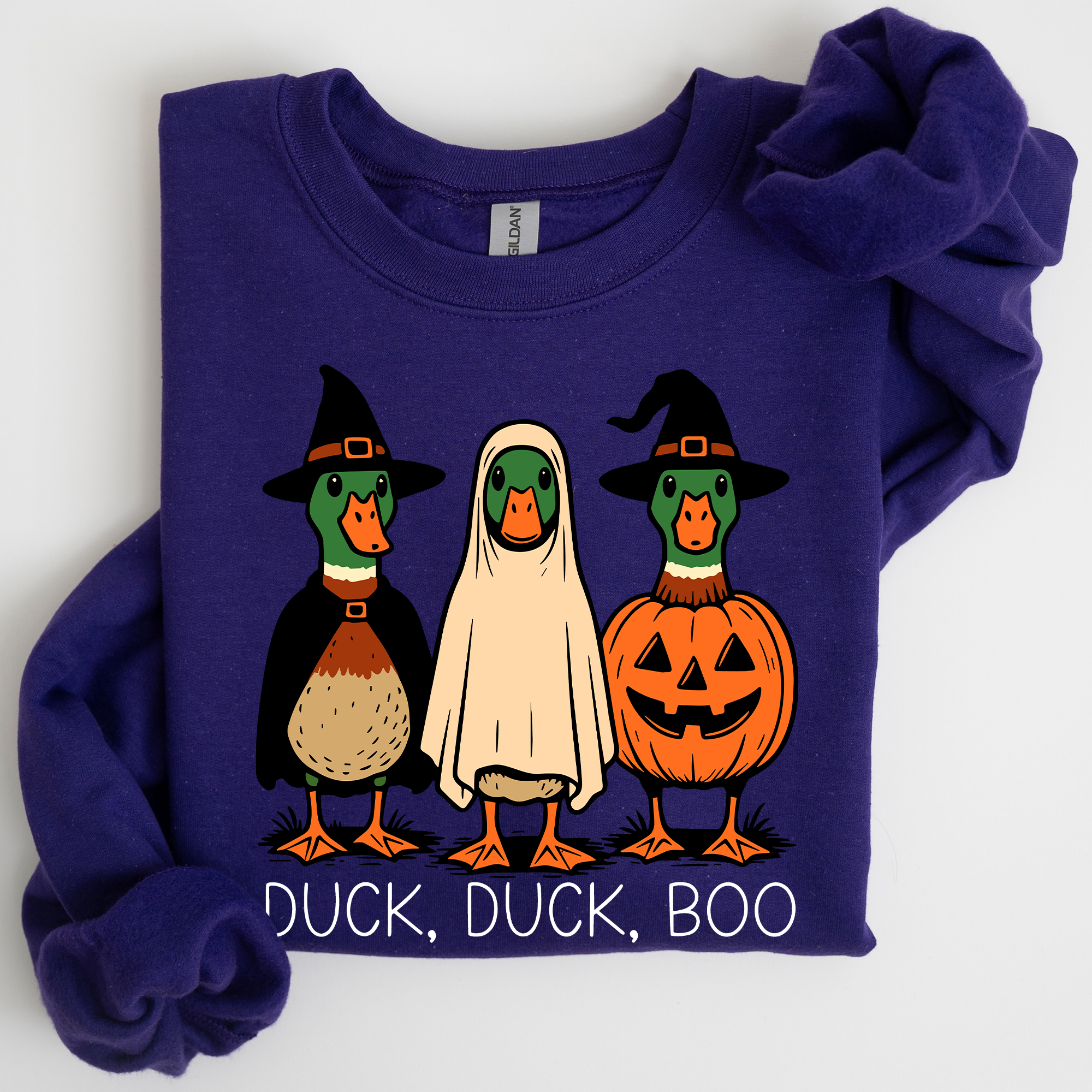 Duck Duck Boo Halloween Goose Ghost Witch Trick or Treat Spooky Season Sweatshirt