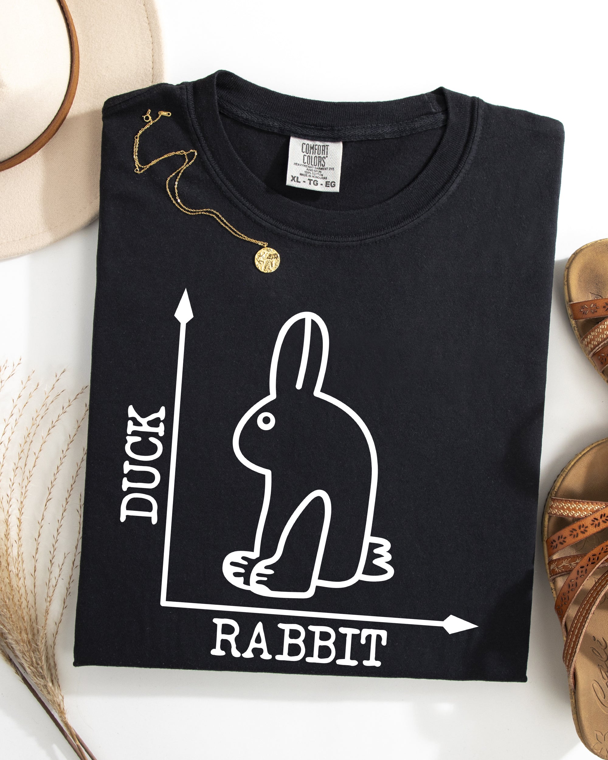 Duck Rabbit Meme Optical Illusion Limited Run Edition Graphic Design Comfort Colors Tee
