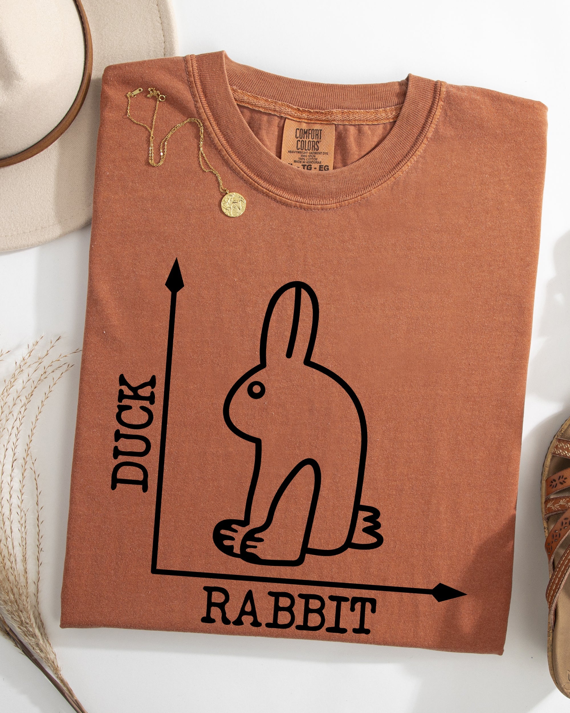 Duck Rabbit Meme Optical Illusion Limited Run Edition Graphic Design Comfort Colors Tee