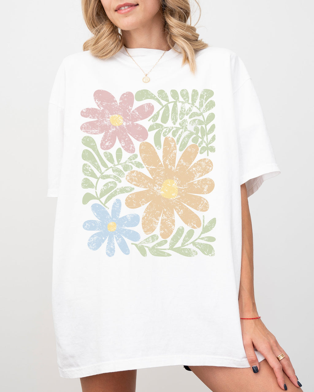 Earthy Gorgeous Abstract Flowers Boho Floral Design Summer Vibes Gardening Festival Nature Comfort Colors Tee