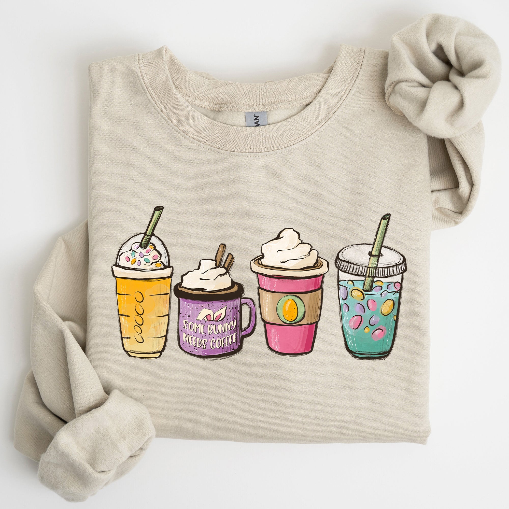 Easter Coffee Lovers Coffee Drinks Cozy Caffeine Theme Print For Morning Rituals Sweatshirt