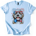 English Sheepdog Patriotic Dog Graphic Tee Celebrate America Fourth of July American Pride