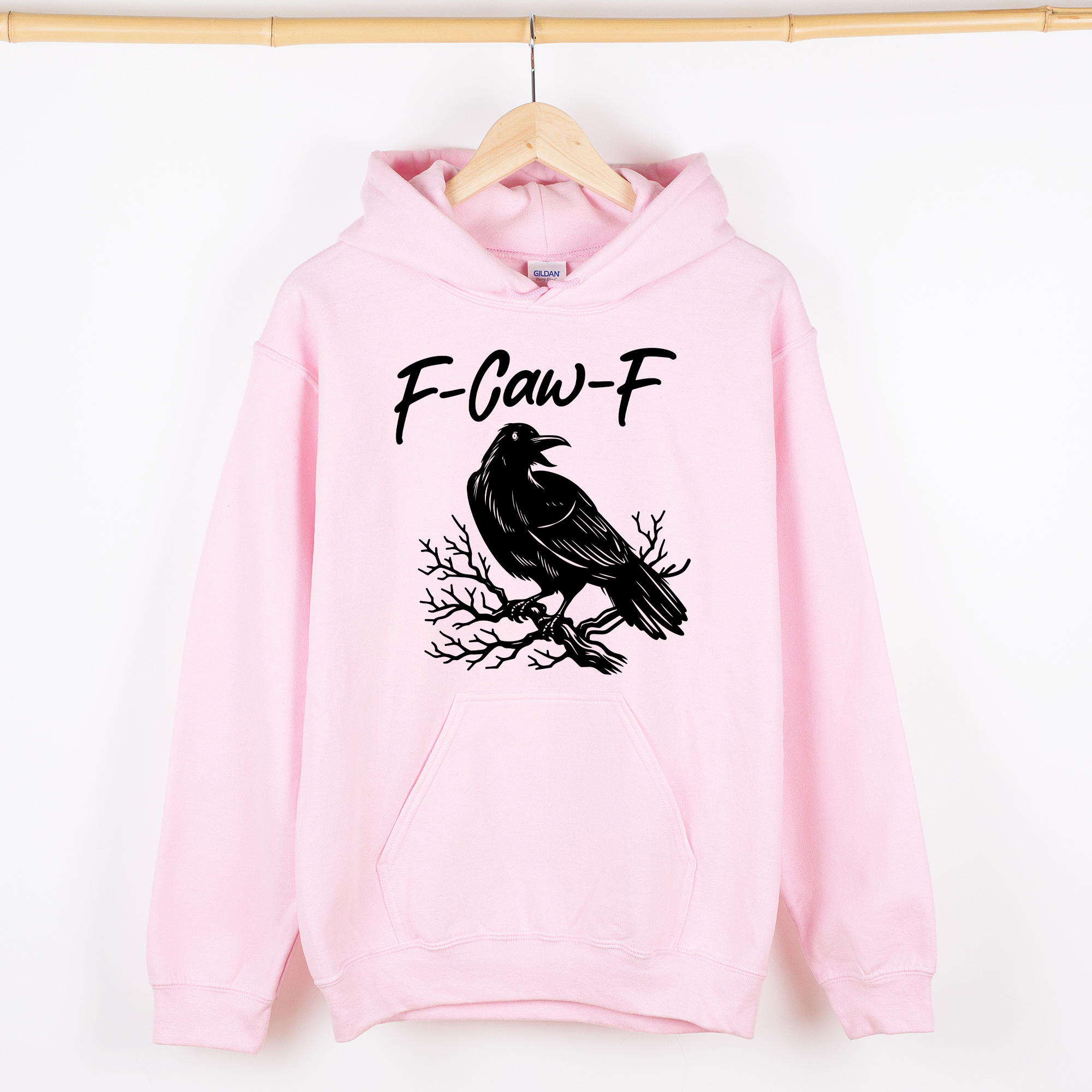 F Caw F Raven And Crow Gothic Halloween Witch Spooky Dark Midnight Velvet Nightfall Enchanted Graphic Hoodie