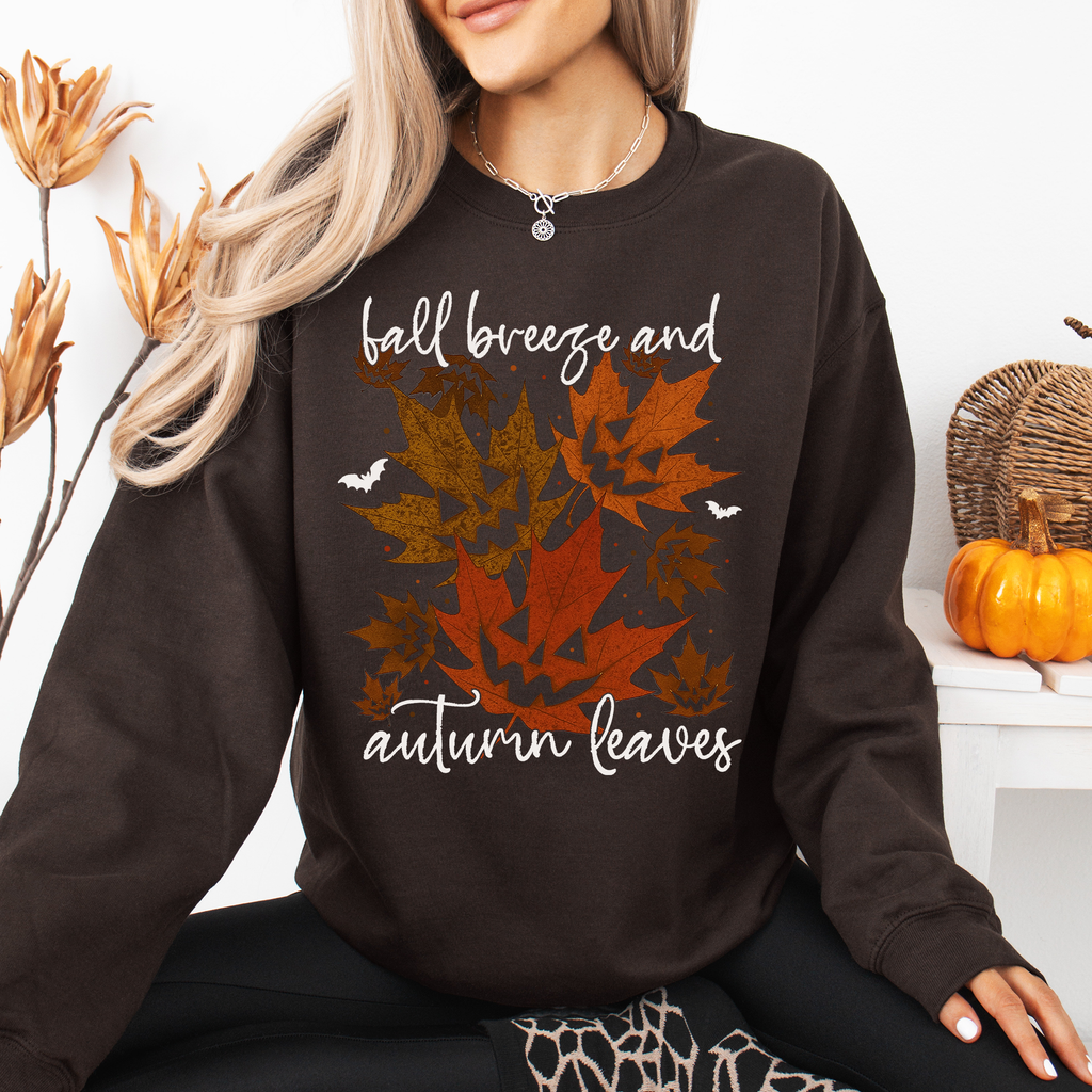 Fall Breeze and Autumn Leaves Halloween Sweatshirt
