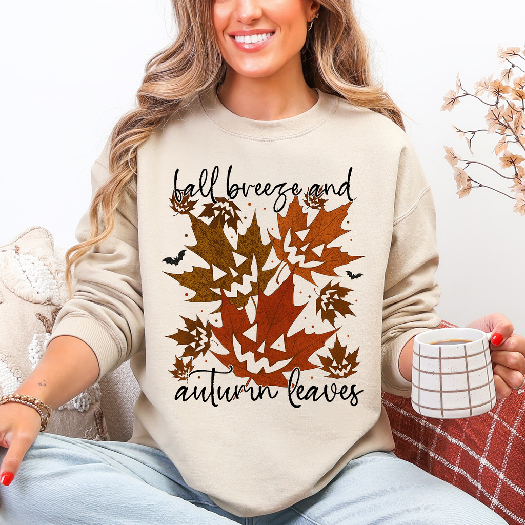 Fall Breeze and Autumn Leaves Halloween Sweatshirt