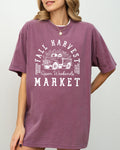 Fall Harvest Market Hayrides Pumpkins Autumn Thanksgiving Halloween Comfort Colors Tee