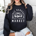 Fall Harvest Market Pumpkins Autumn Cozy Rustic Orchard Scene Graphic Art Sweatshirt