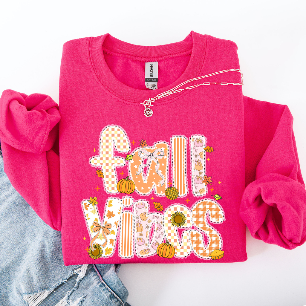 Fall Vibes Halloween Pumpkin Autumn Floral Pattern Sunflower Motifs Cozy Seasonal Collection Sweatshirt