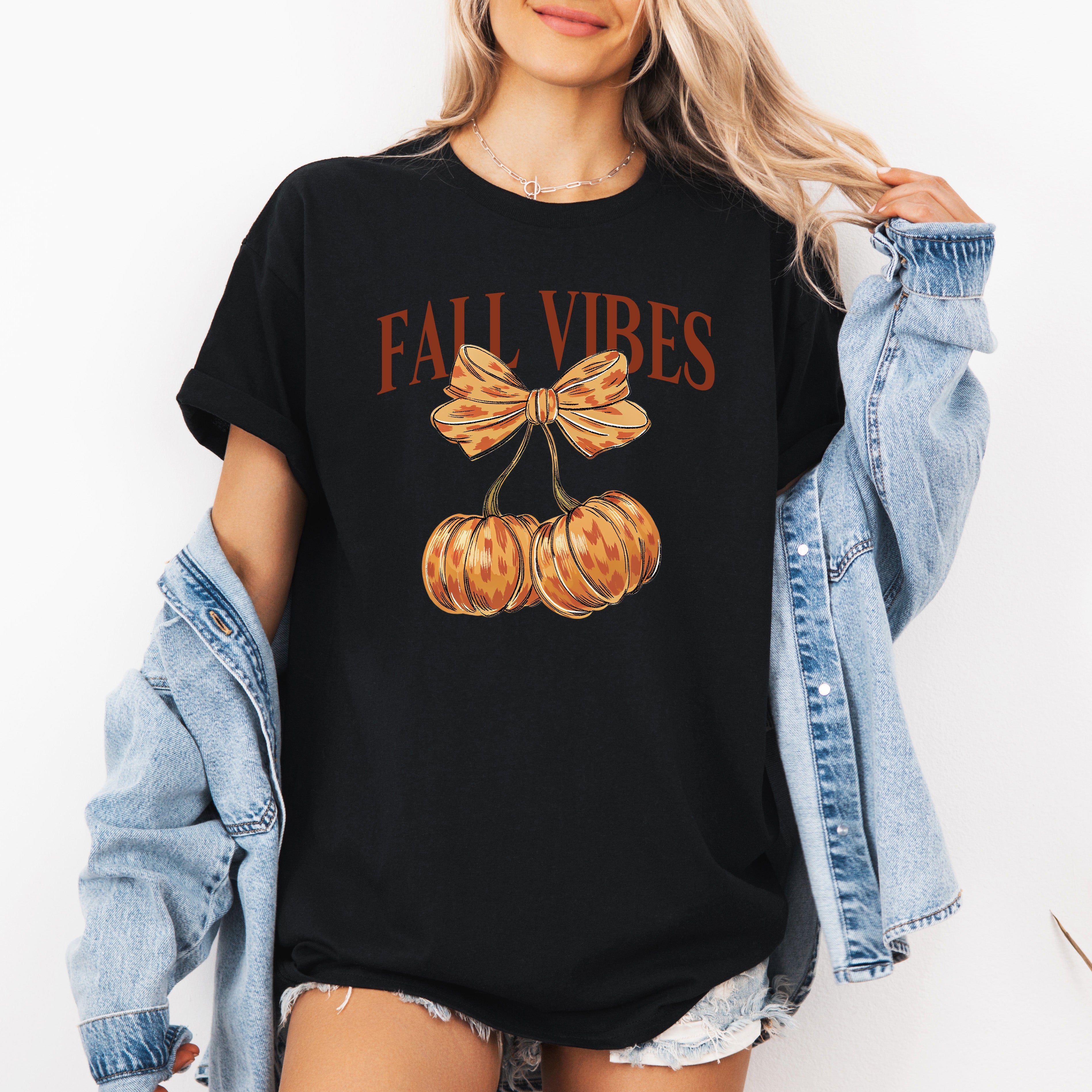 Fall Vibes, Pumpkins, Cherry, Autumn, Halloween Seasonal Edition Limited Graphic Tee