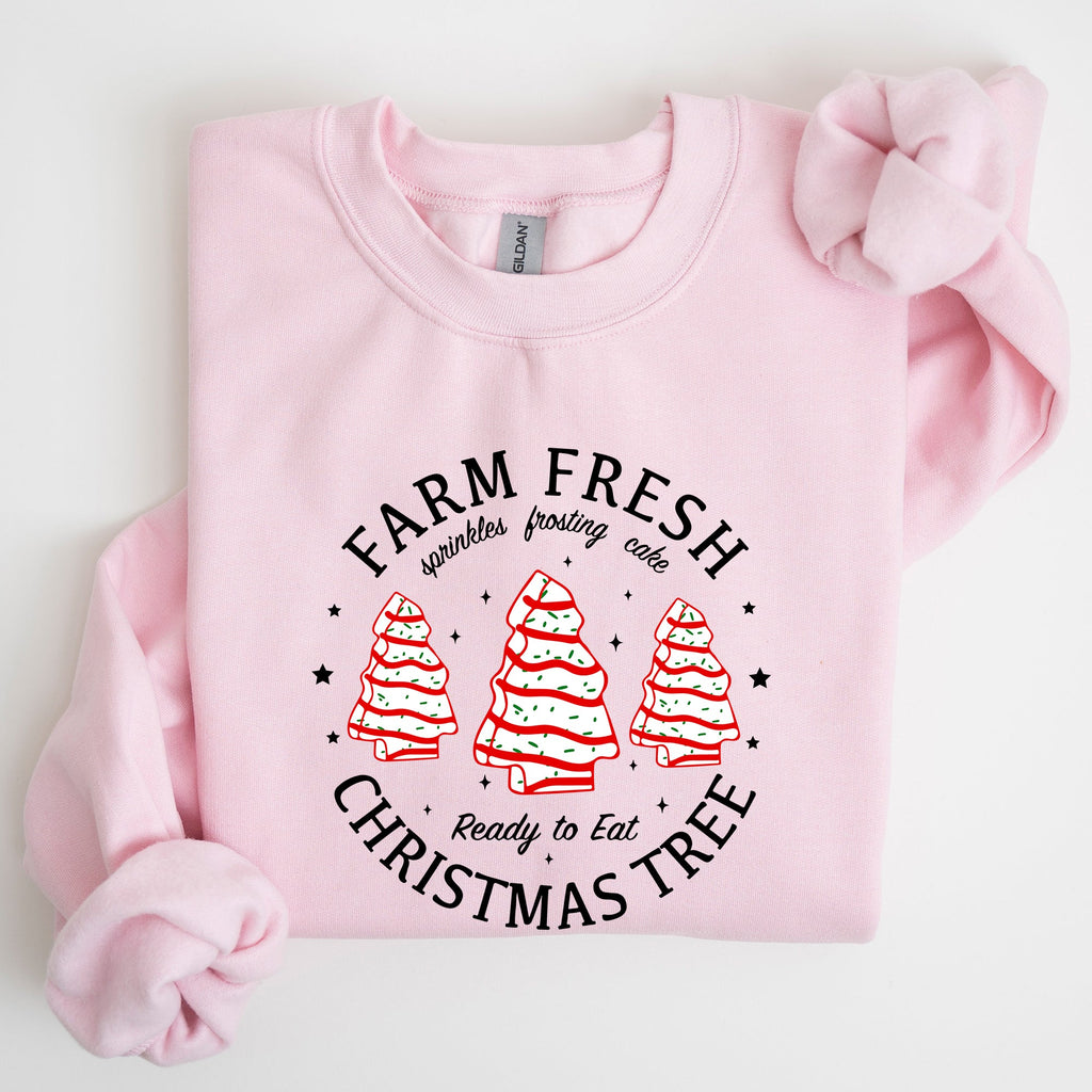 Farm Fresh Christmas Tree, Cake, Winter, Santa, Xmas Collection Graphic Sweatshirt