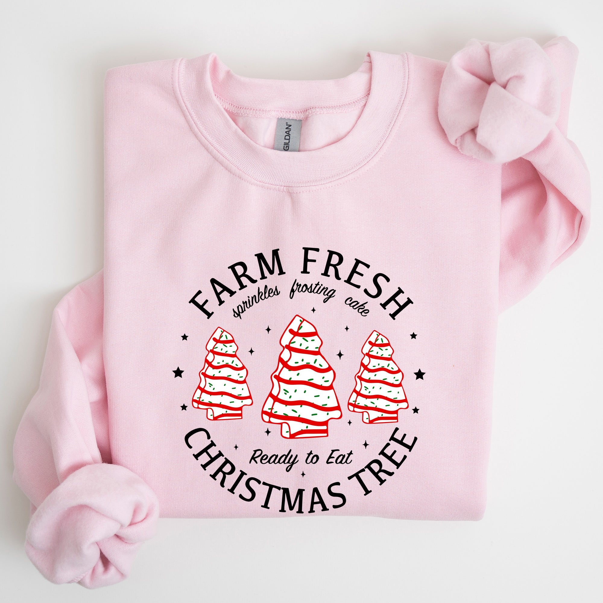 Farm Fresh Christmas Tree, Cake, Winter, Santa, Xmas Collection Graphic Sweatshirt