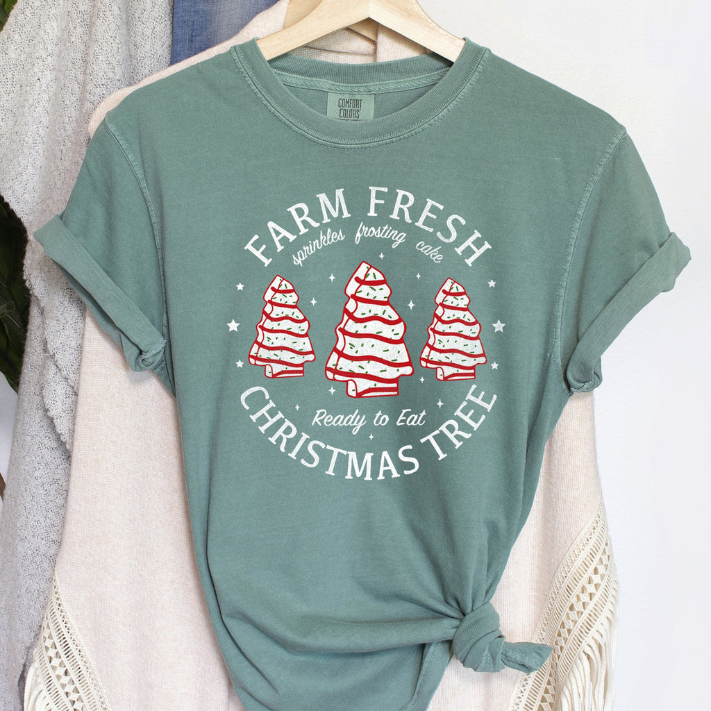 Farm Fresh Christmas Tree, Cakes, Little Debbit, Retro, Sweets Comfort Colors Tee