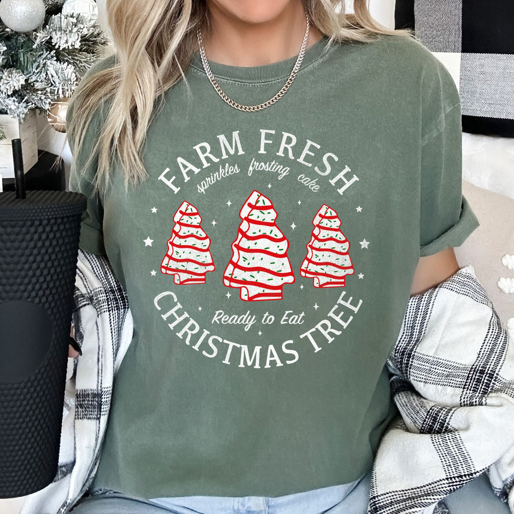 Farm Fresh Christmas Tree, Cakes, Little Debbit, Retro, Sweets Comfort Colors Tee