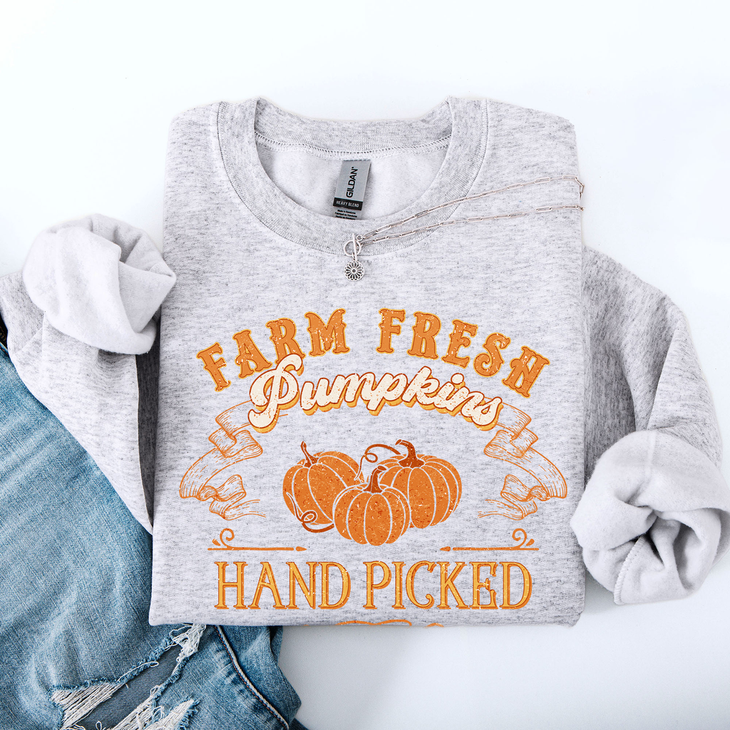 Farm Fresh Pumpkins Hand Picked Halloween Fall Autumn Sweatshirt