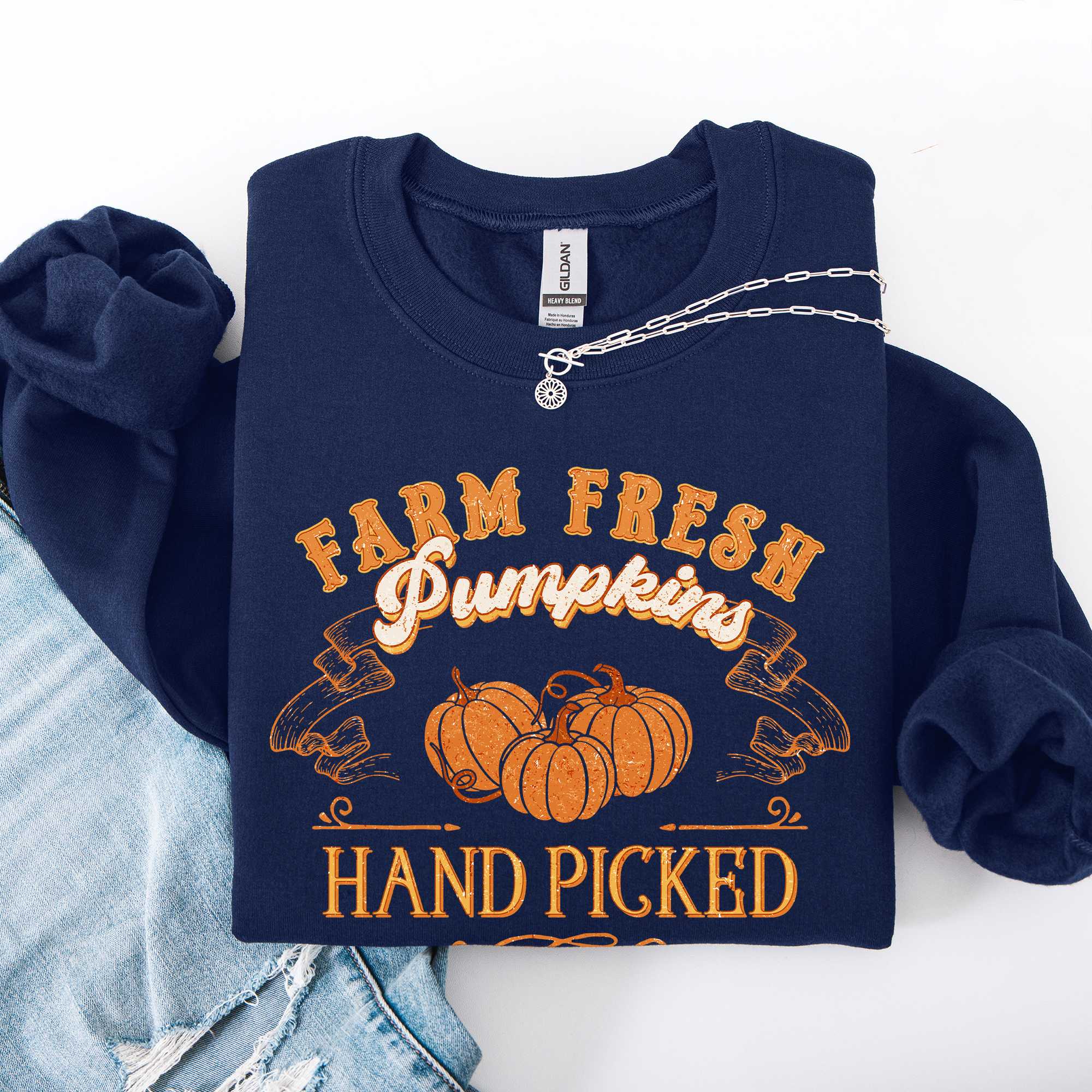 Farm Fresh Pumpkins Hand Picked Halloween Fall Autumn Sweatshirt