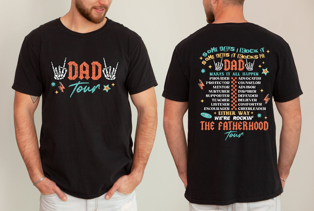 Fatherhood Tour Dad Rock Music Concert Father's Day Some Day I Rock It Comfort Colors Tee