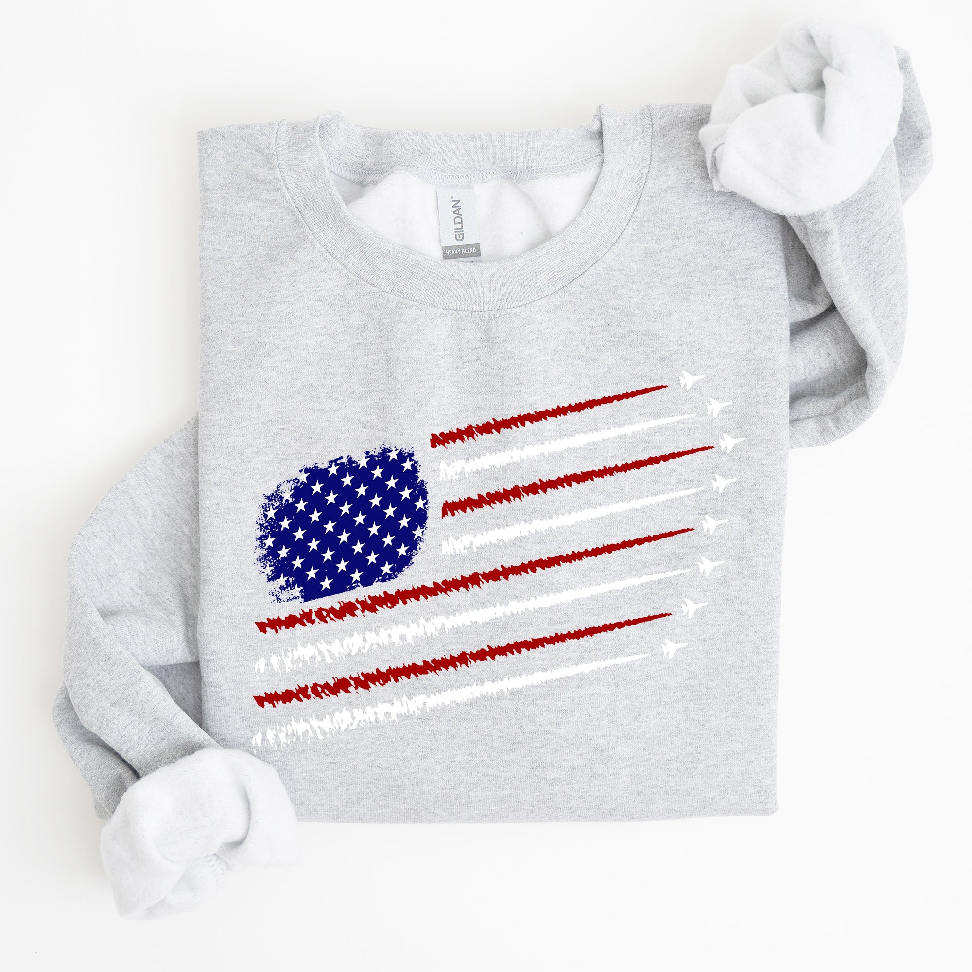 Fighter Jets Navy Air Force American Flag Graphic Premium Cozy Warm Fleece Patriotic Military Pride Edition Sweatshirt