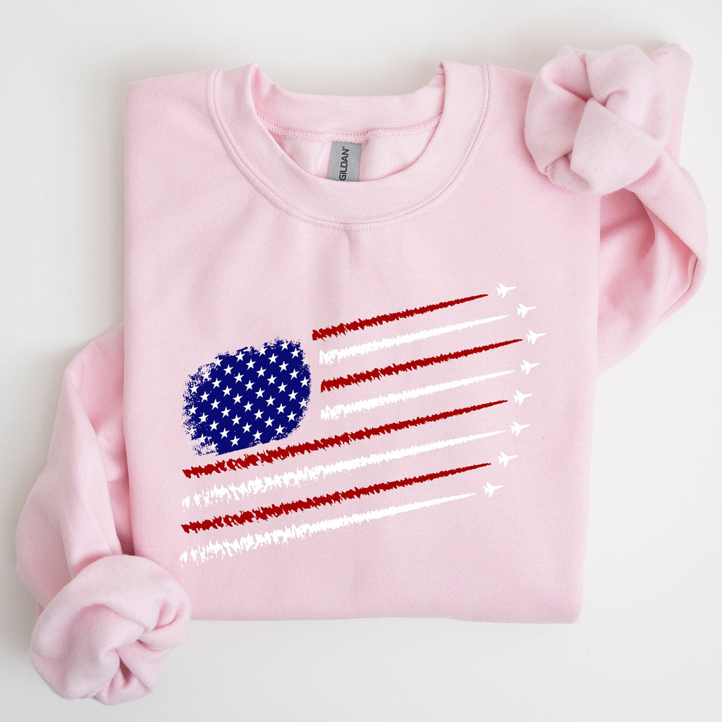 Fighter Jets Navy Air Force American Flag Graphic Premium Cozy Warm Fleece Patriotic Military Pride Edition Sweatshirt