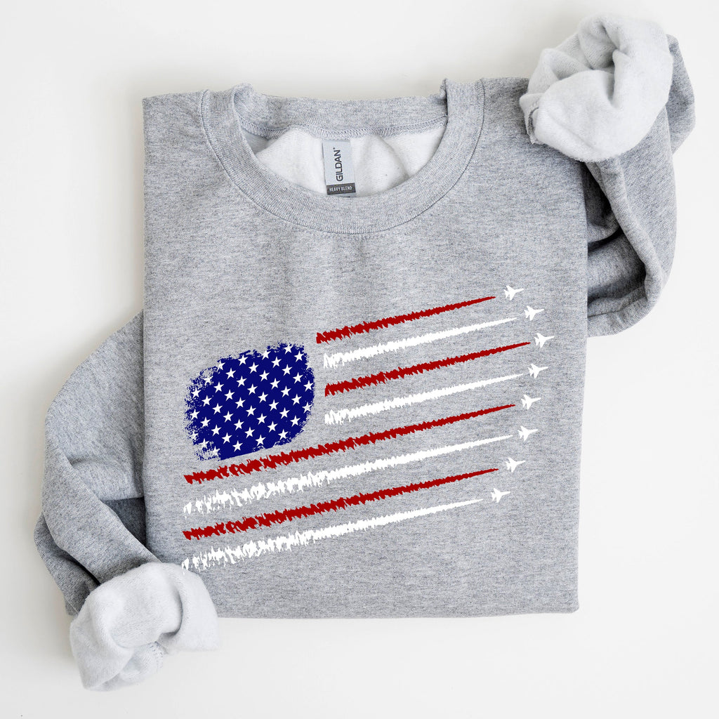 Fighter Jets Navy Air Force American Flag Graphic Premium Cozy Warm Fleece Patriotic Military Pride Edition Sweatshirt