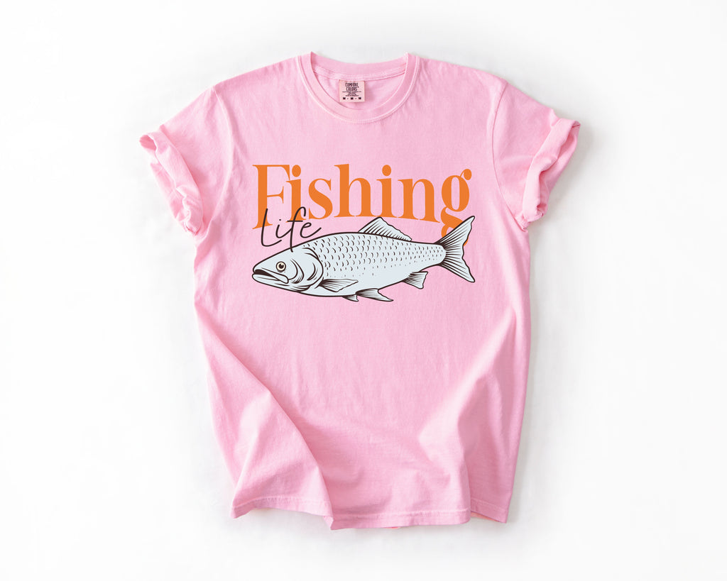 Fishing Life Boat Lake Sea Camping Outdoor Nature Travel Adventure Comfort Colors Tee