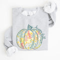 Floral Pumpkin Happy Fall Pastels Flowers Autumn Seasonal Thanksgiving Cozy Sweatshirt