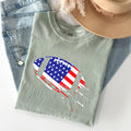 Patriotic American Flag Emblem For Football And Sports Fans Everywhere Comfort Colors Tee