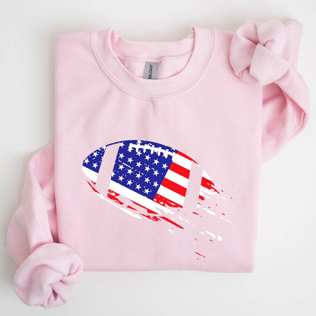 Patriotic American Flag Football Emblem For Fans Of The Game And Proud To Represent Country Sweatshirt