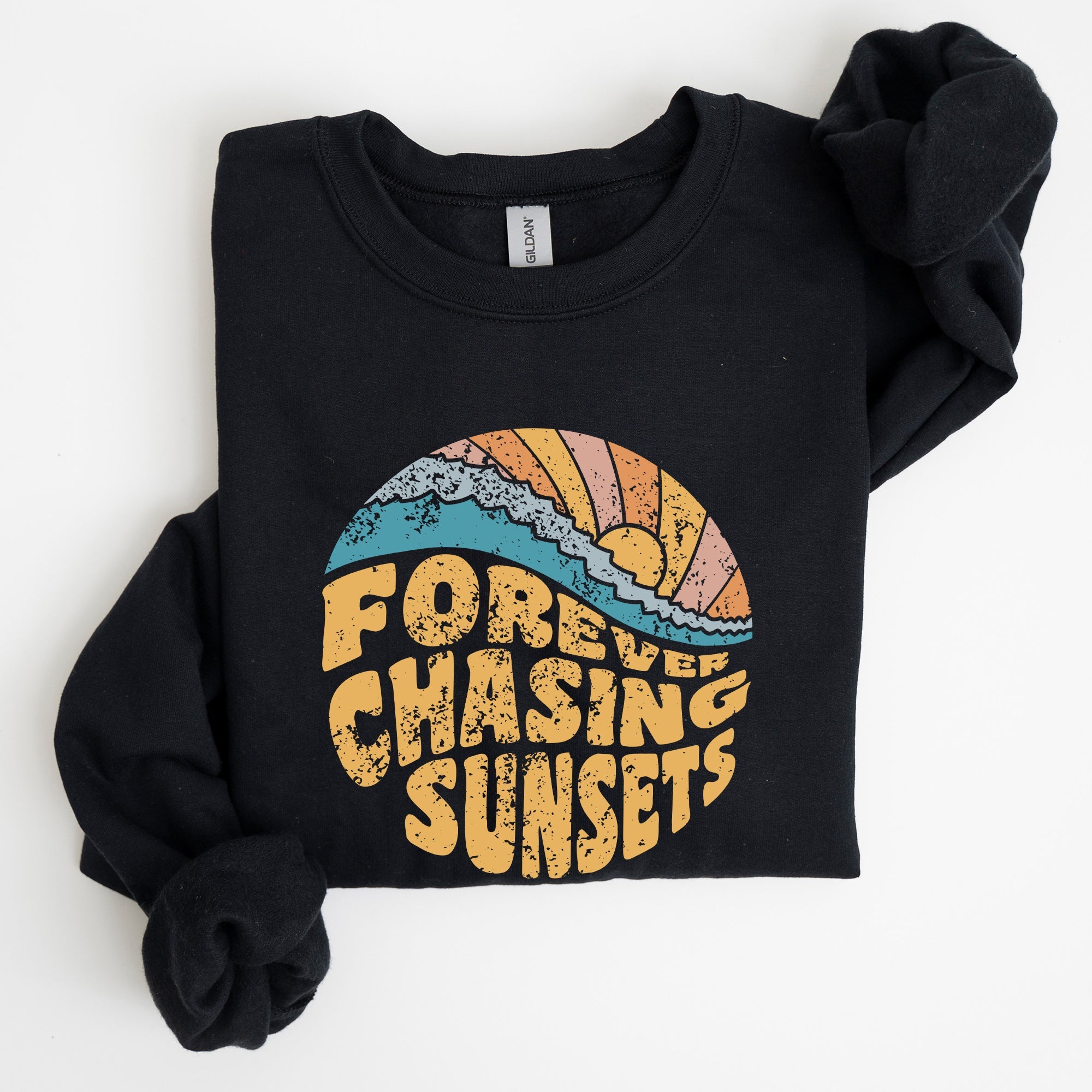 Forever Chasing Sunsets Beach Retro Sweatshirt