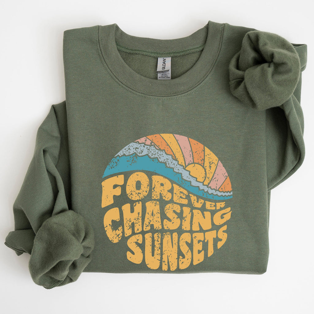 Forever Chasing Sunsets Beach Retro Sweatshirt