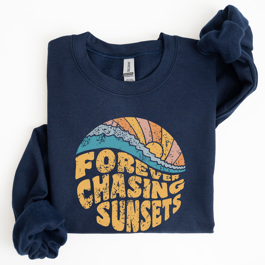 Forever Chasing Sunsets Beach Retro Sweatshirt