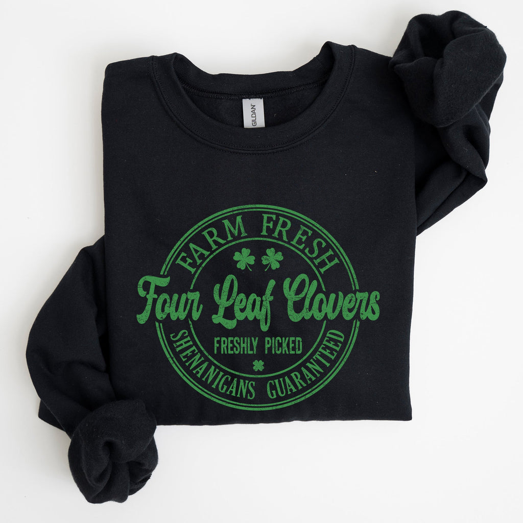 Four Leaf Clovers Farm St. Patrick's Day Irish Luck Celebration For Home Farm Lovers Sweatshirt