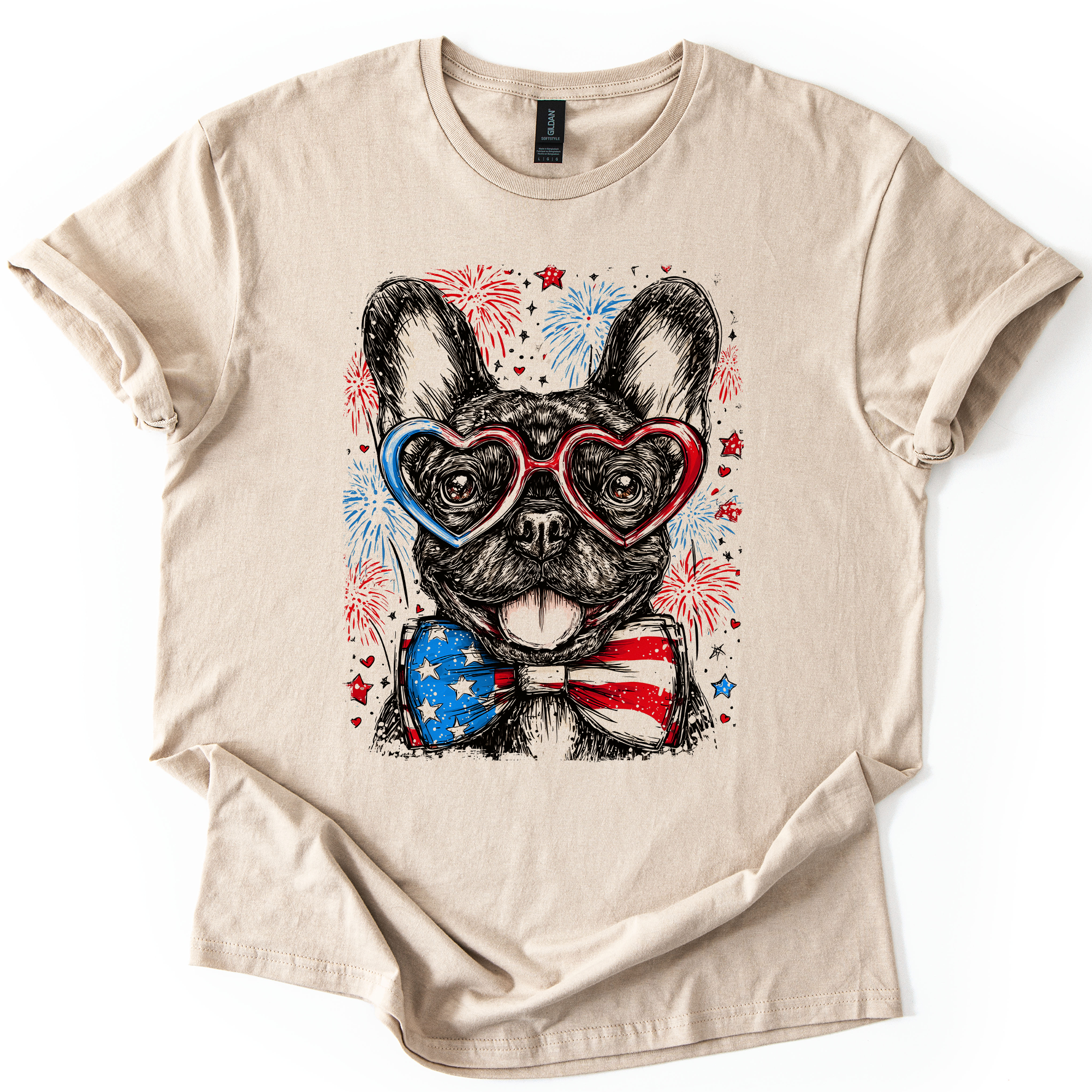 French Bulldog Patriotic USA Flag Loving Frenchie Lover Limited Edition Graphic Tee