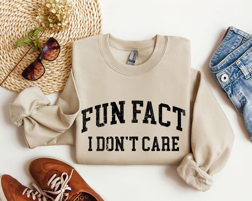 Fun Fact I Don't Care Sarcastic Campus Humor Quote For Late Night Study Sessions Sweatshirt