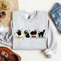 Funny Christmas Cats Santa Xmas Cozy Whimsical Cat Scene For Holiday Cheer Sweatshirt