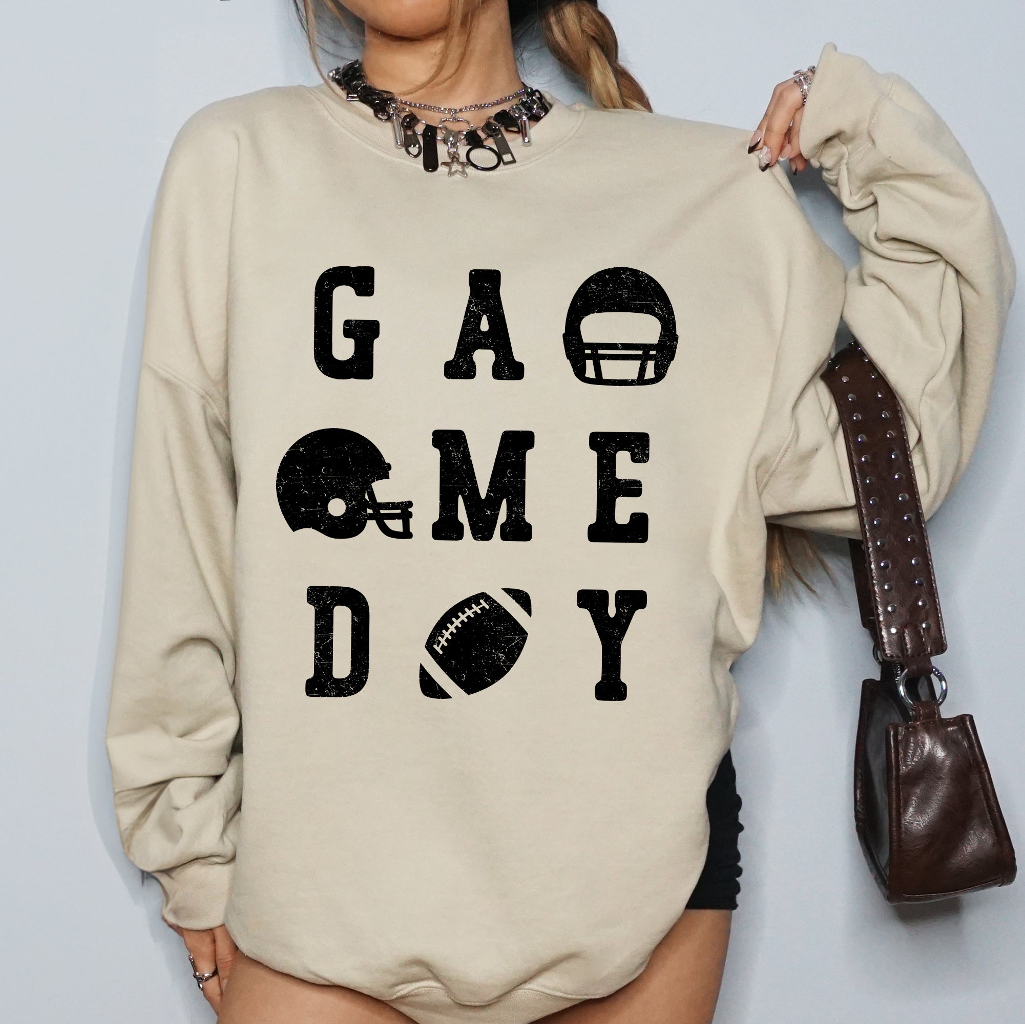 Game Day Football Helmet Tailgate Big Game Celebration Graphic Fan Experience Sweatshirt