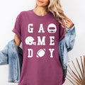 Game Day Football Helmet Tailgate Party Touchdown Big Game Sports Fan Edition Comfort Colors Tee