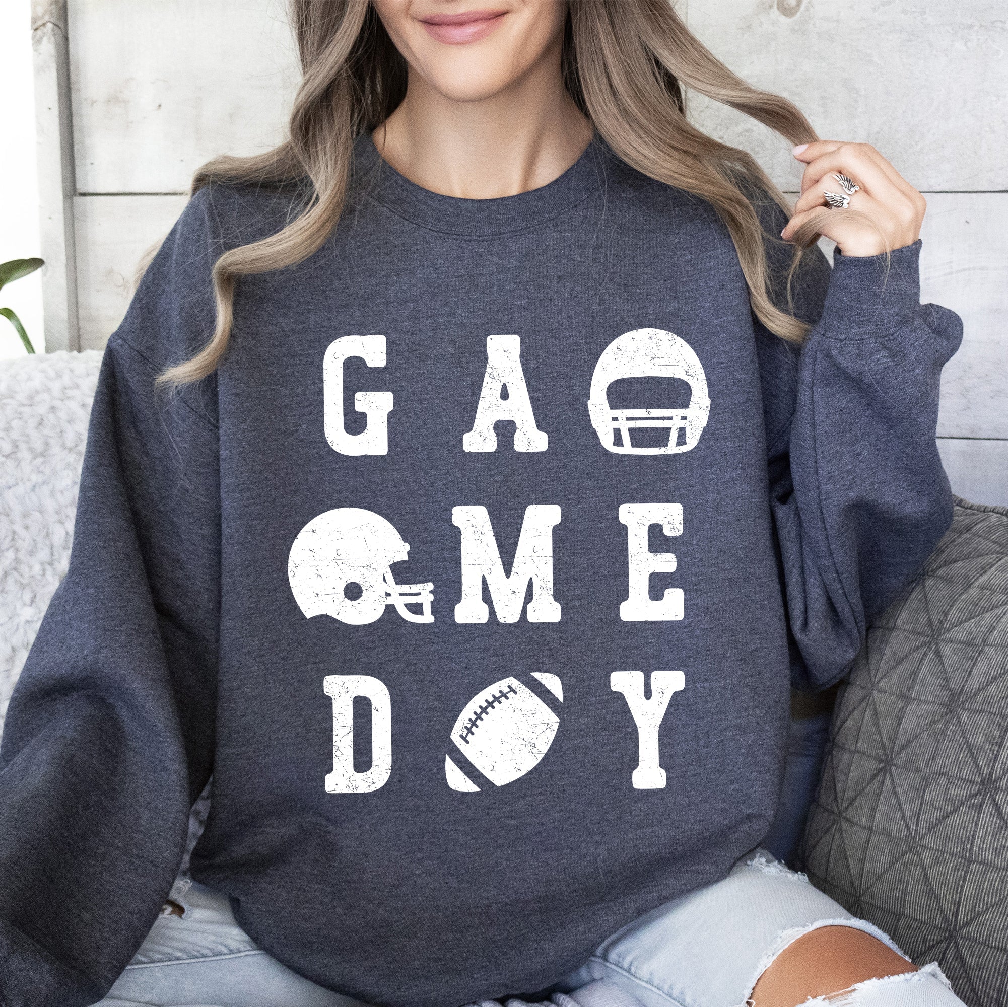 Game Day Football Helmet Tailgate Big Game Celebration Graphic Fan Experience Sweatshirt