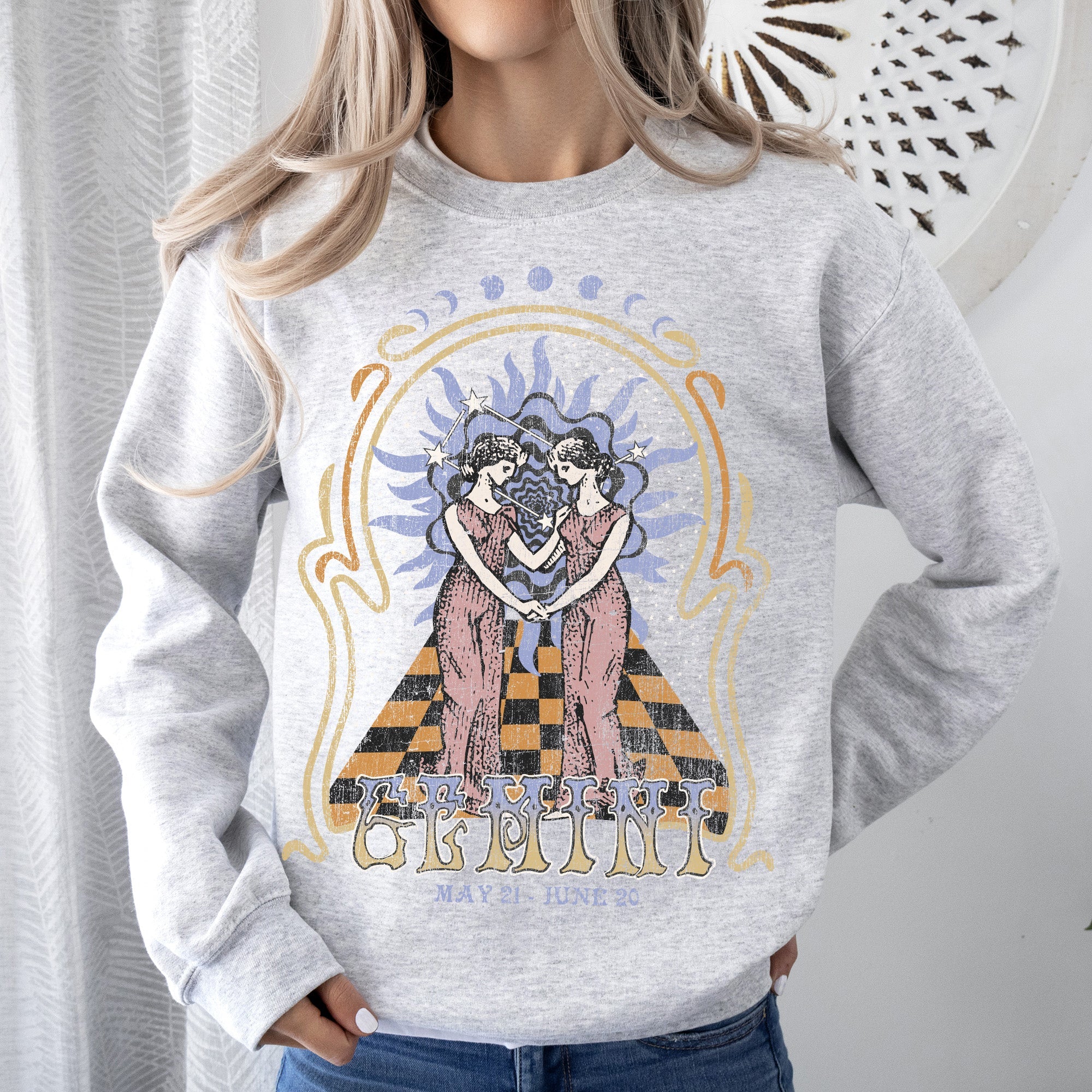 Gemini Zodiac Astrology Horoscope Celestial Sign Constellation Symbols Sweatshirt