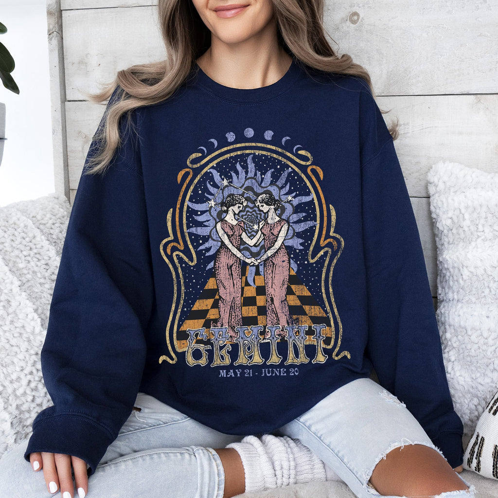 Gemini Zodiac Astrology Horoscope Celestial Sign Constellation Symbols Sweatshirt
