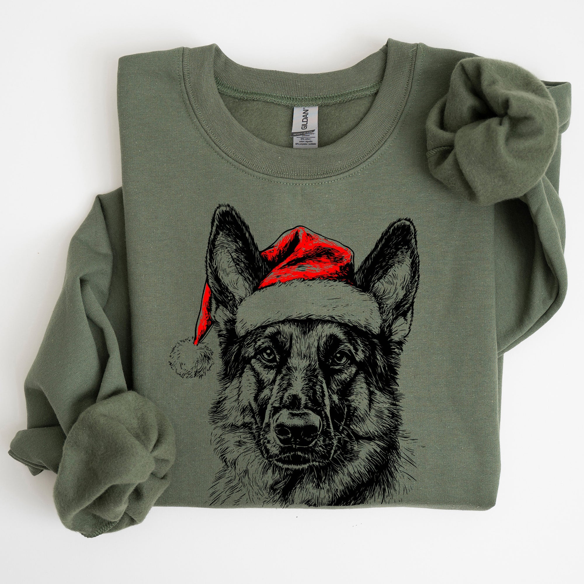 German Shepherd Santa Claus Christmas Dog Lover Festive Holiday Design Sweatshirt